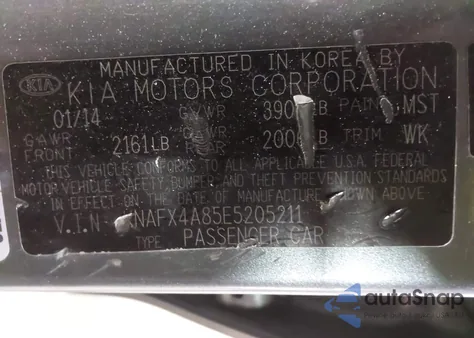 2014 Kia Forte Ex z USA, uszkodzony, nr VIN KNAFX4A85E5205211